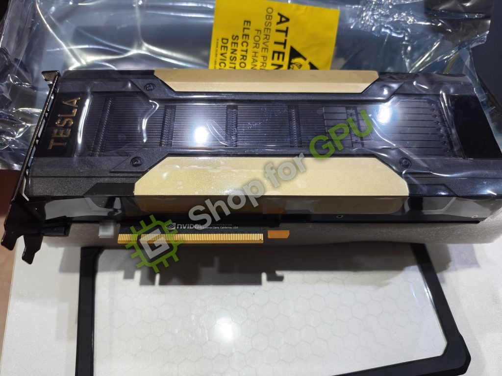 รูปสินค้าจริงจากร้าน Shop for GPU — ด้านหน้าการ์ด Tesla V100
